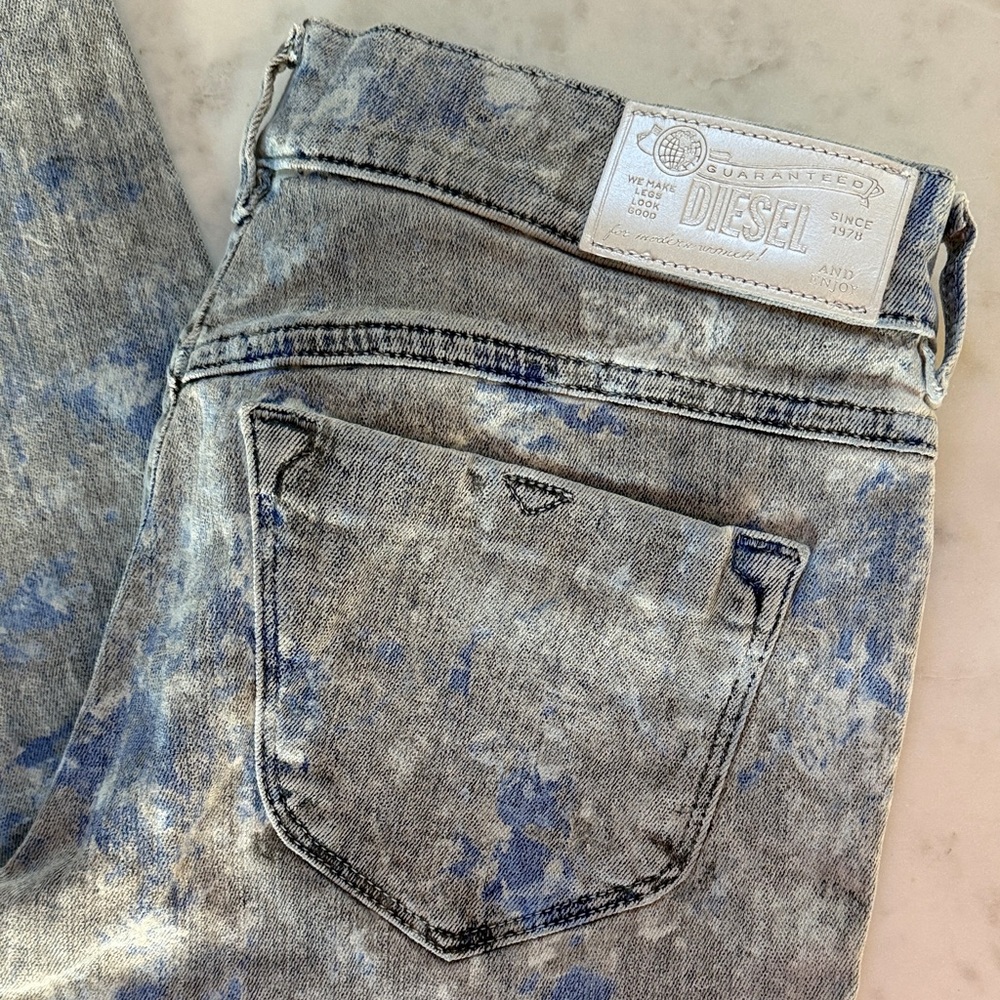 Diesel Blue Acid Wash Women's Skinny Jeans - Picture 4 of 7